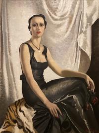 Anna Zinkeisen, Portrait of Consuela Kennedy in Evening Dress